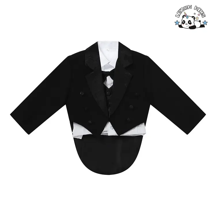 LEZONKIDS - Conjuntos de Smoking Formal para Meninos Personalizáveis por Atacado, Terno de Três Peças para Crianças para Desempenho e Hospedagem com Mangas Longas